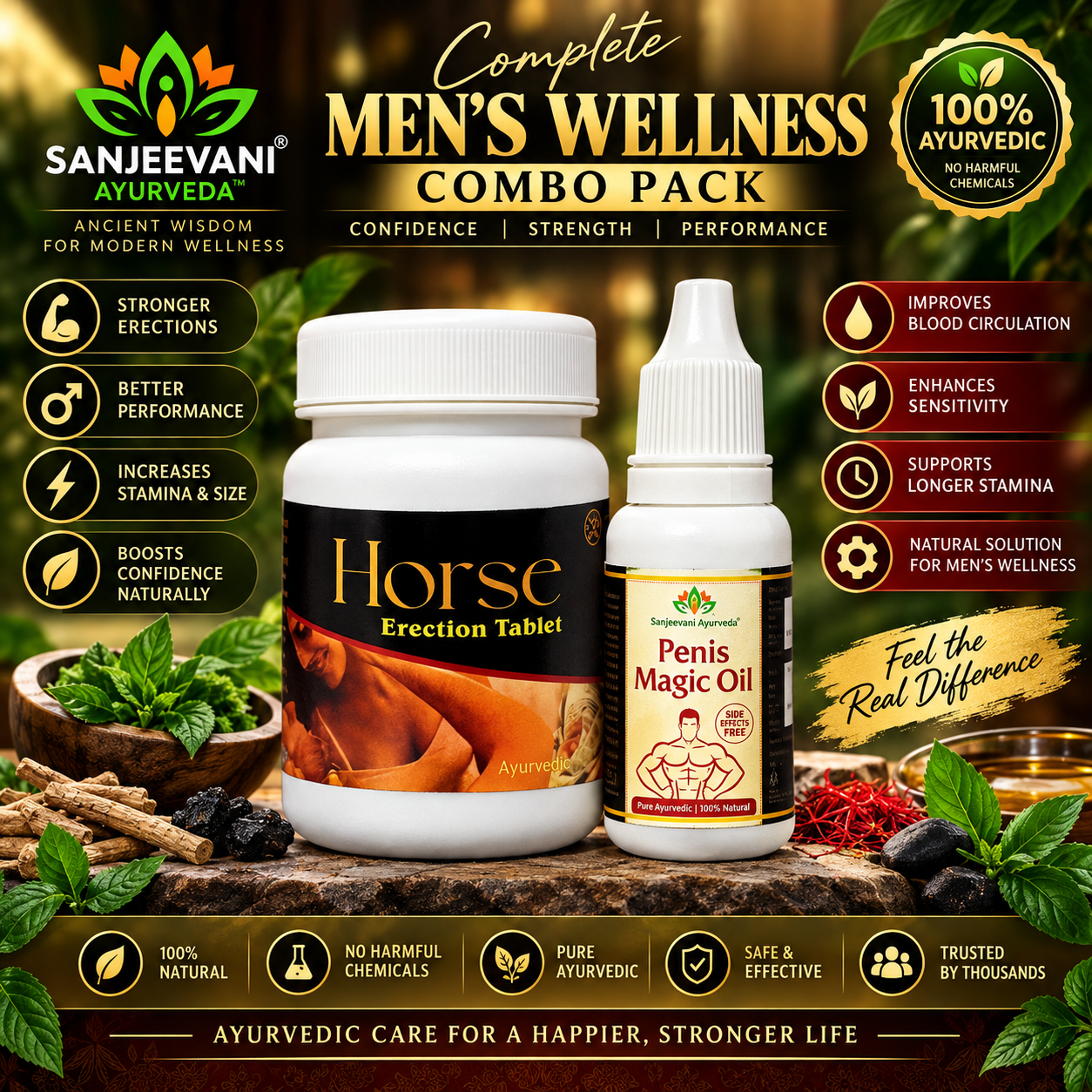Horse Erection Tablet + Magic Oil Combo